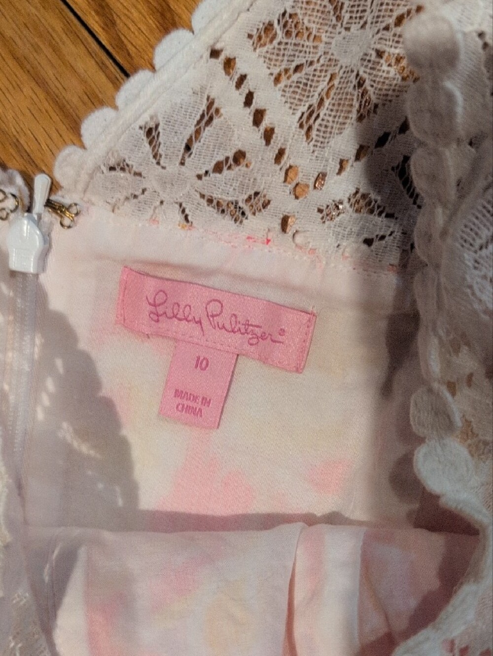 Lilly Pulitzer Mommy And Me Pink & Yellow Floral Tank Top with Lace Trim - Picture 3 of 3
